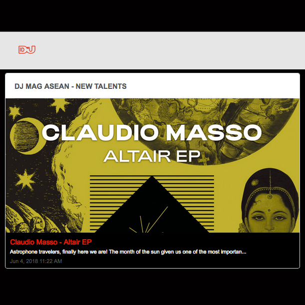 Dj Mag Asean reviews “Altair” by Claudio Masso